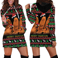 Marcus The Worm Christmas Hoodie Dress Funny Gen Alpha Meme Slang - Wonder Print Shop