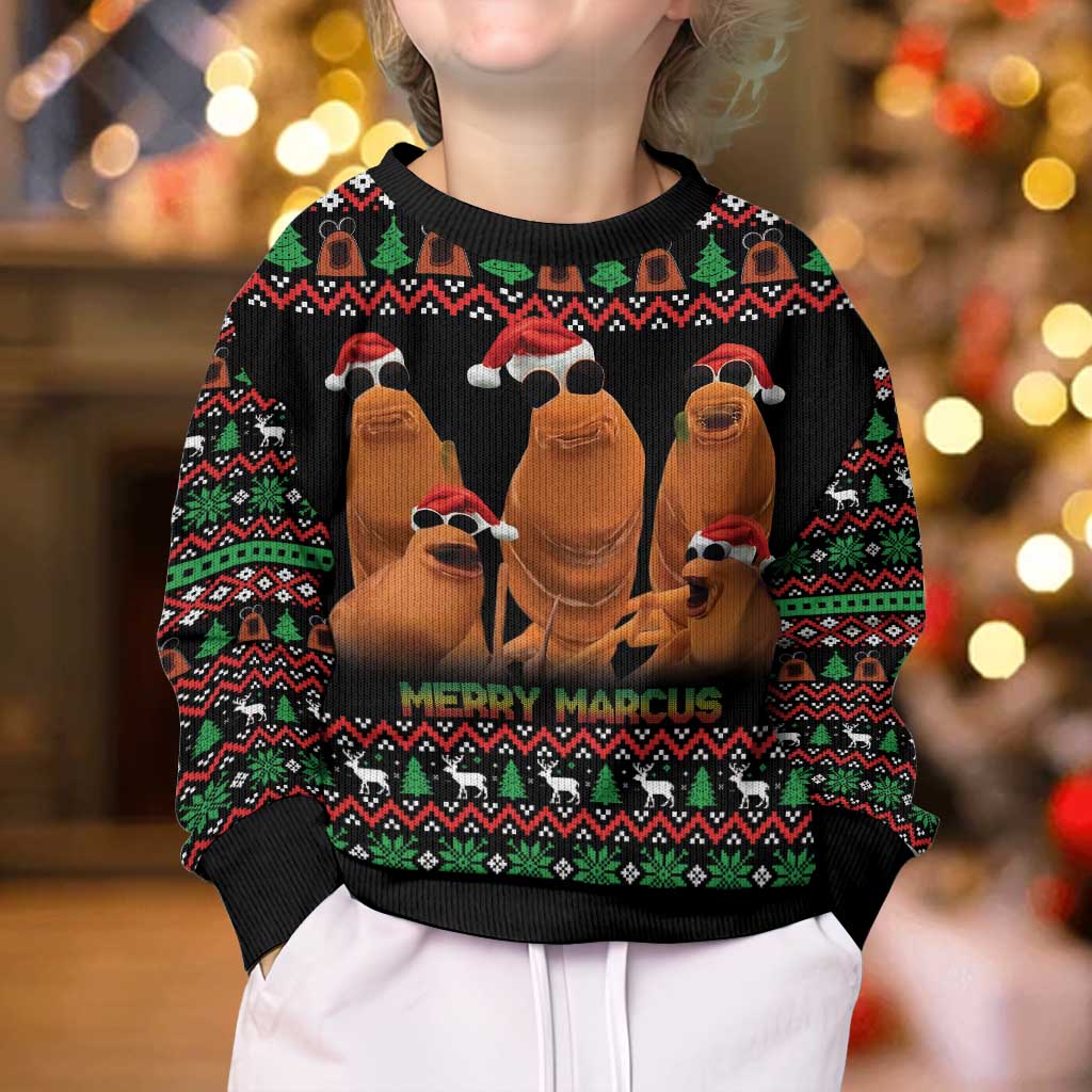 Marcus The Worm Christmas Kid Ugly Christmas Sweater Funny Gen Alpha Meme Slang - Wonder Print Shop