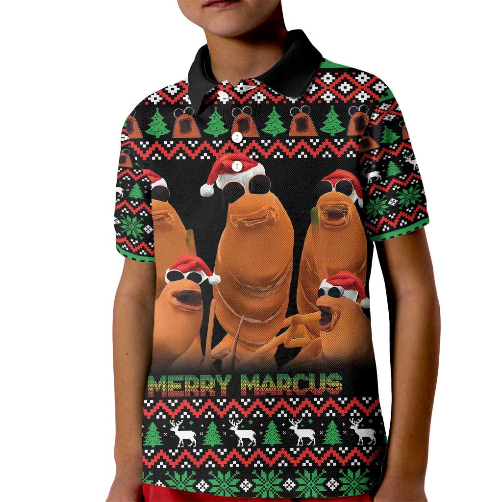 Marcus The Worm Christmas Kid Polo Shirt Funny Gen Alpha Meme Slang - Wonder Print Shop