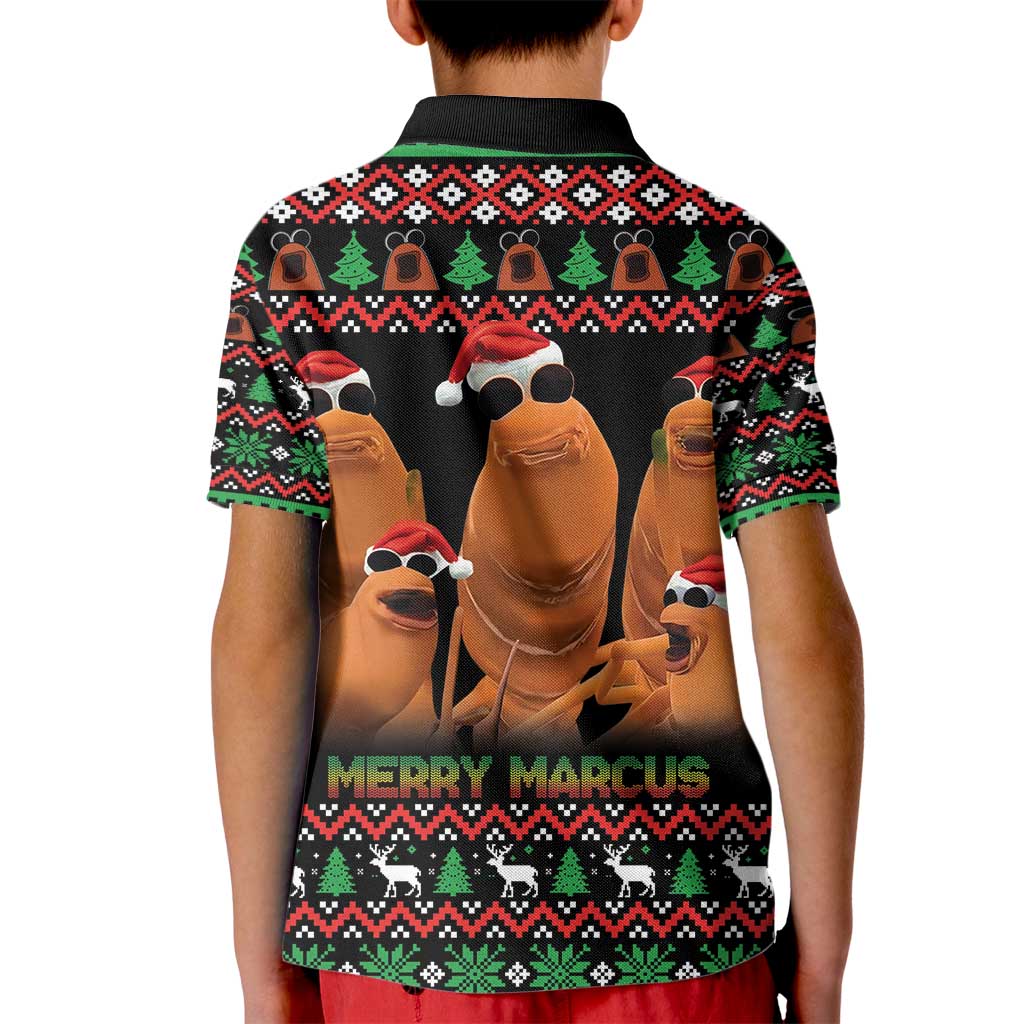 Marcus The Worm Christmas Kid Polo Shirt Funny Gen Alpha Meme Slang - Wonder Print Shop