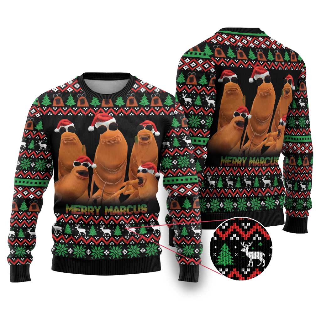 Marcus The Worm Christmas Ugly Christmas Sweater Funny Gen Alpha Meme Slang - Wonder Print Shop