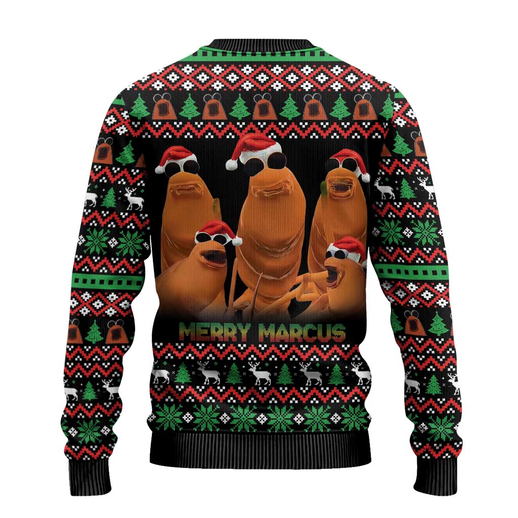 Marcus The Worm Christmas Ugly Christmas Sweater Funny Gen Alpha Meme Slang - Wonder Print Shop