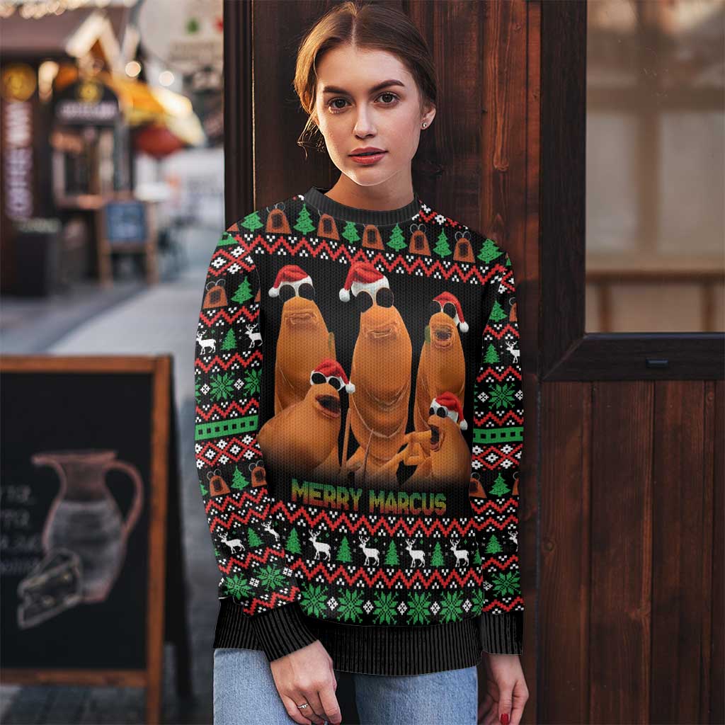 Marcus The Worm Christmas Ugly Christmas Sweater Funny Gen Alpha Meme Slang - Wonder Print Shop