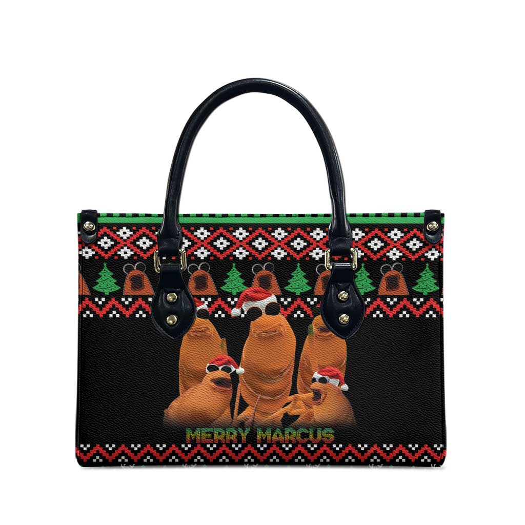 Marcus The Worm Christmas Leather Bag Funny Gen Alpha Meme Slang - Wonder Print Shop