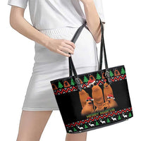 Marcus The Worm Christmas Leather Tote Bag Funny Gen Alpha Meme Slang - Wonder Print Shop