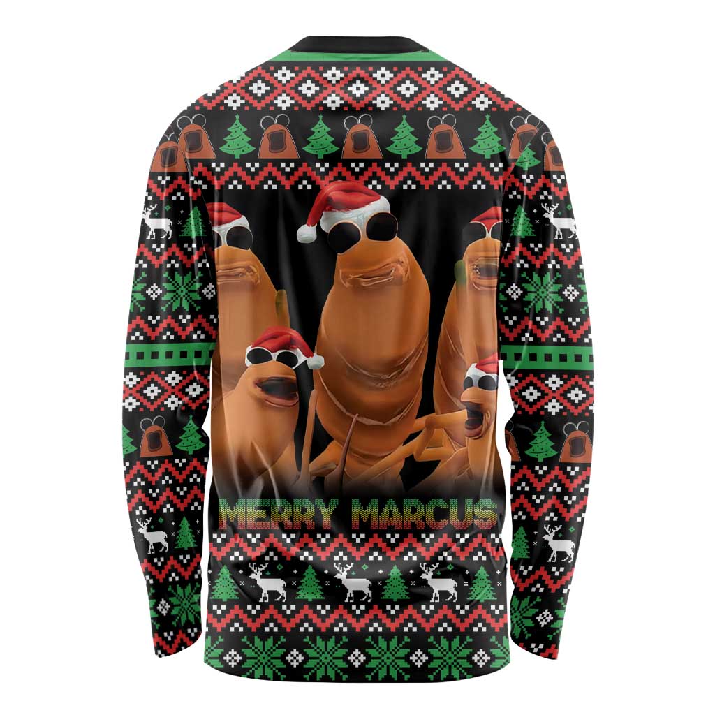 Marcus The Worm Christmas Long Sleeve Shirt Funny Gen Alpha Meme Slang - Wonder Print Shop