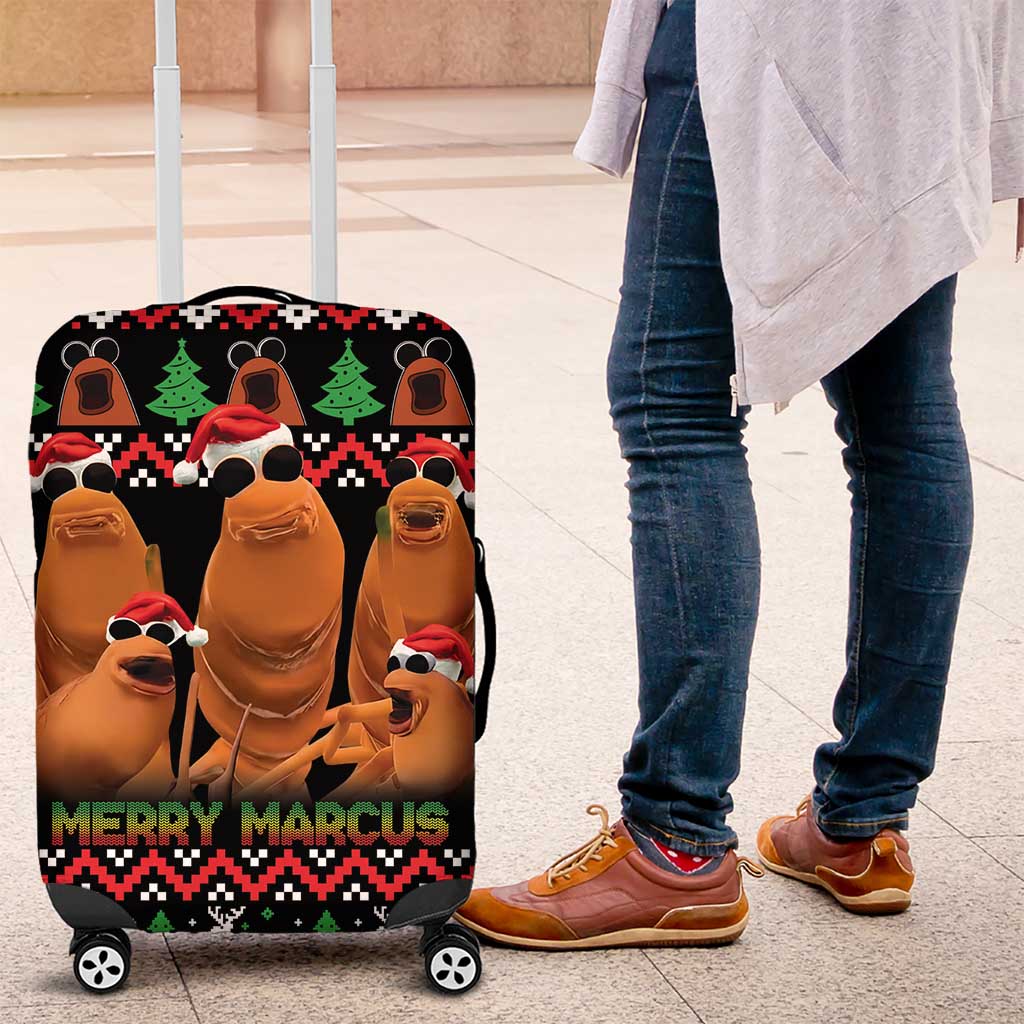 Marcus The Worm Christmas Luggage Cover Funny Gen Alpha Meme Slang - Wonder Print Shop