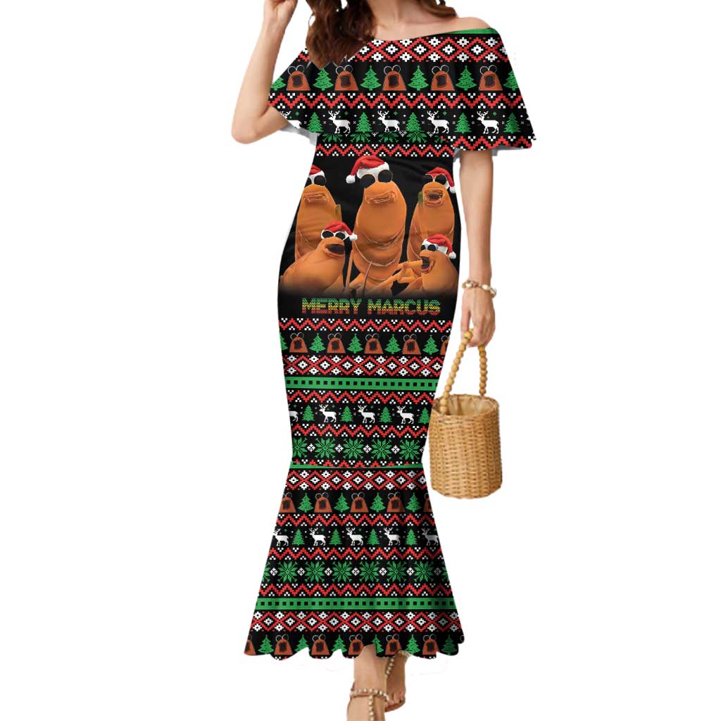 Marcus The Worm Christmas Mermaid Dress Funny Gen Alpha Meme Slang - Wonder Print Shop