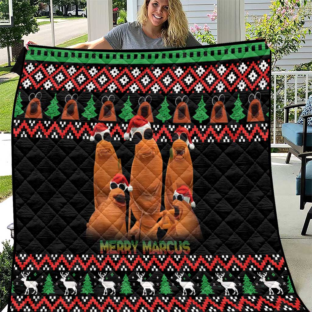 Marcus The Worm Christmas Quilt Funny Gen Alpha Meme Slang - Wonder Print Shop