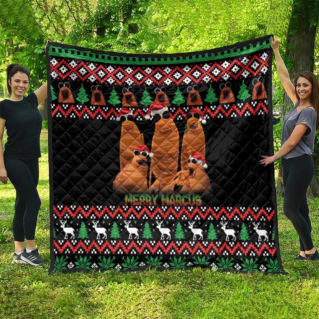 Marcus The Worm Christmas Quilt Funny Gen Alpha Meme Slang - Wonder Print Shop