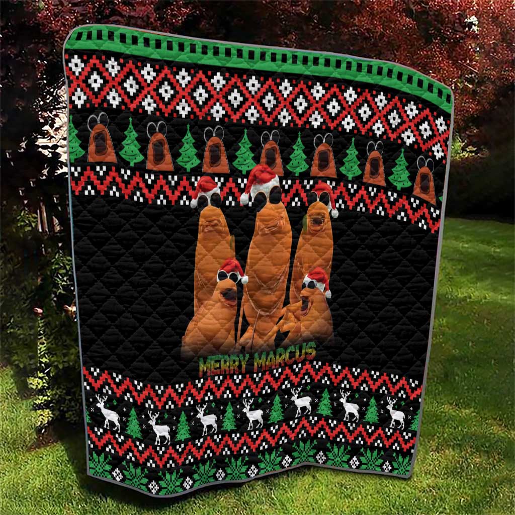 Marcus The Worm Christmas Quilt Funny Gen Alpha Meme Slang - Wonder Print Shop