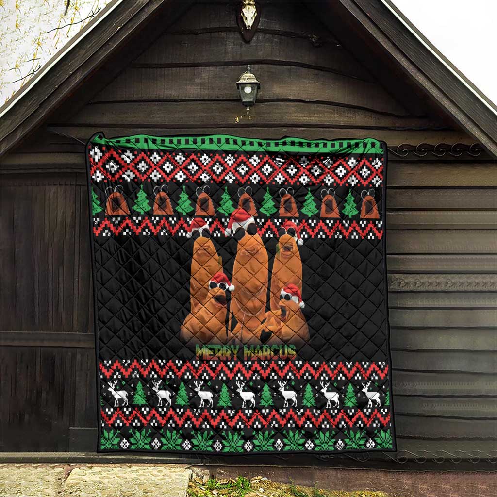 Marcus The Worm Christmas Quilt Funny Gen Alpha Meme Slang - Wonder Print Shop