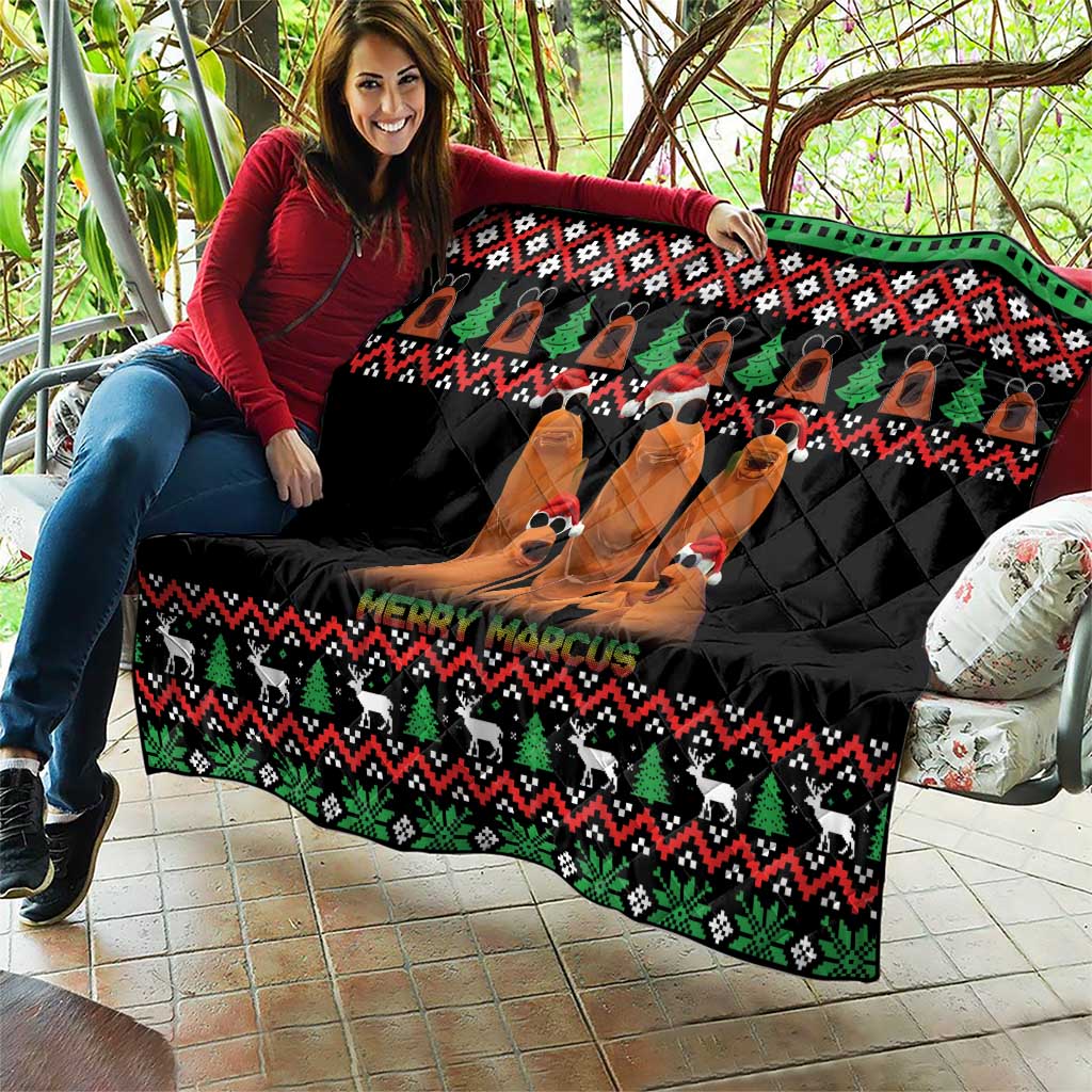 Marcus The Worm Christmas Quilt Funny Gen Alpha Meme Slang - Wonder Print Shop