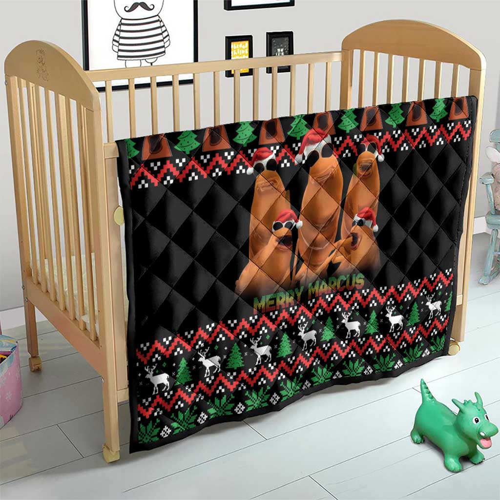 Marcus The Worm Christmas Quilt Funny Gen Alpha Meme Slang - Wonder Print Shop