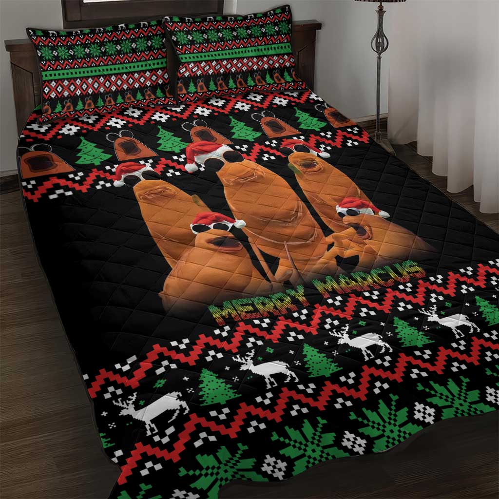 Marcus The Worm Christmas Quilt Bed Set Funny Gen Alpha Meme Slang - Wonder Print Shop
