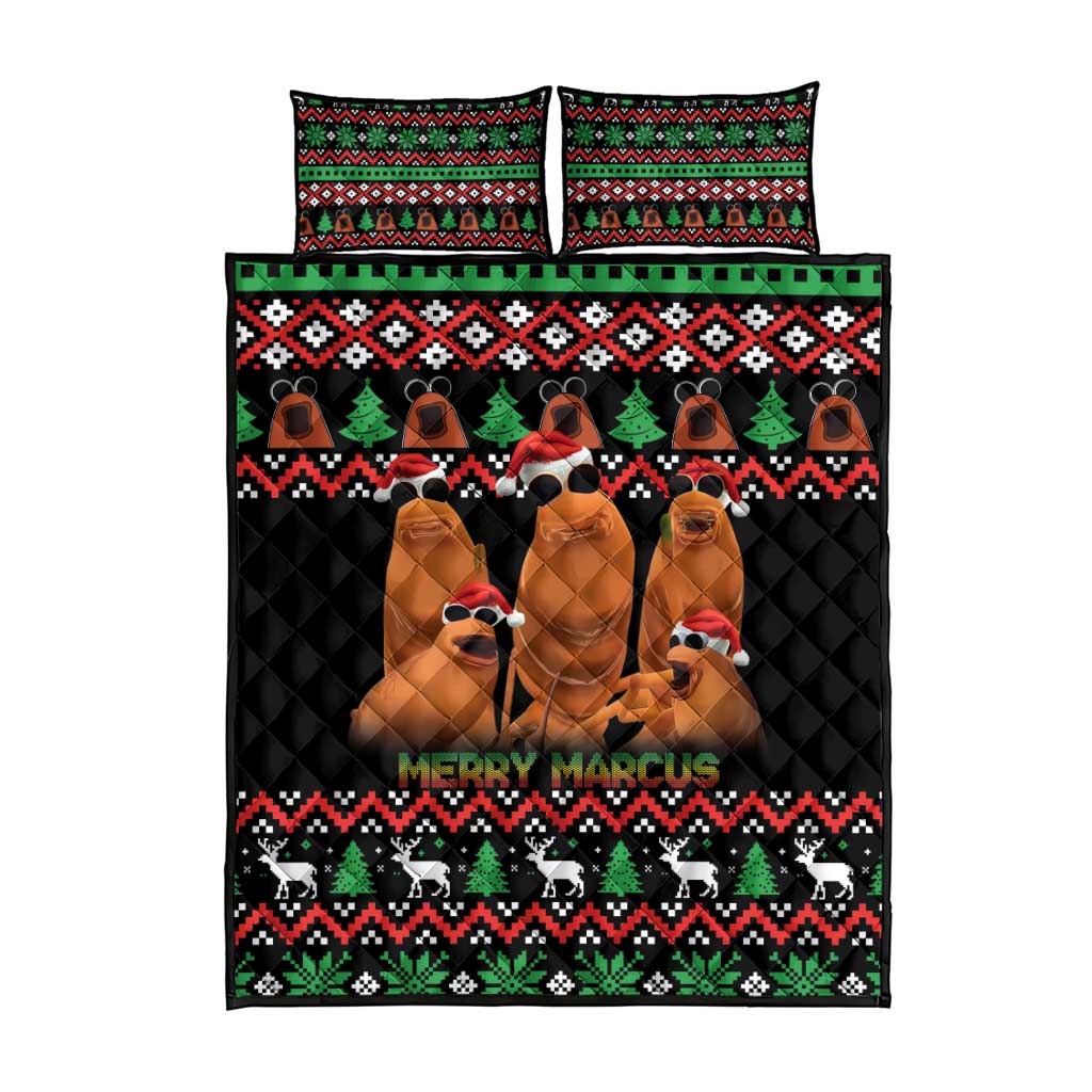 Marcus The Worm Christmas Quilt Bed Set Funny Gen Alpha Meme Slang - Wonder Print Shop