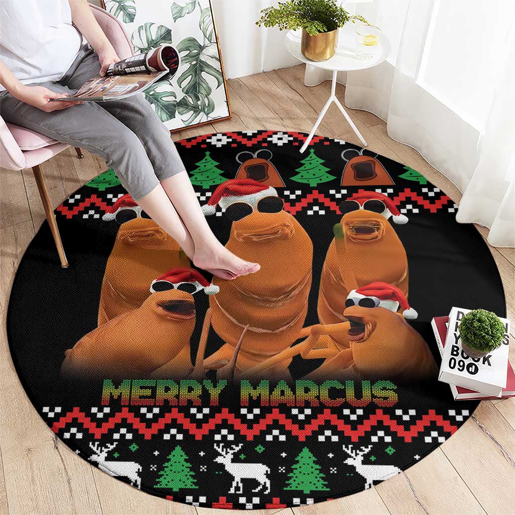 Marcus The Worm Christmas Round Carpet Funny Gen Alpha Meme Slang - Wonder Print Shop