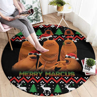 Marcus The Worm Christmas Round Carpet Funny Gen Alpha Meme Slang - Wonder Print Shop