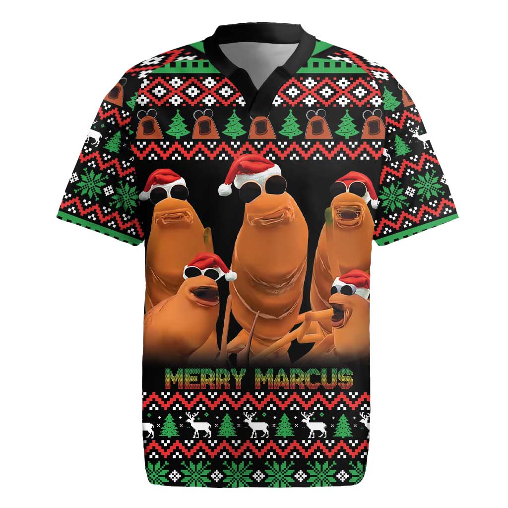Marcus The Worm Christmas Rugby Jersey Funny Gen Alpha Meme Slang - Wonder Print Shop