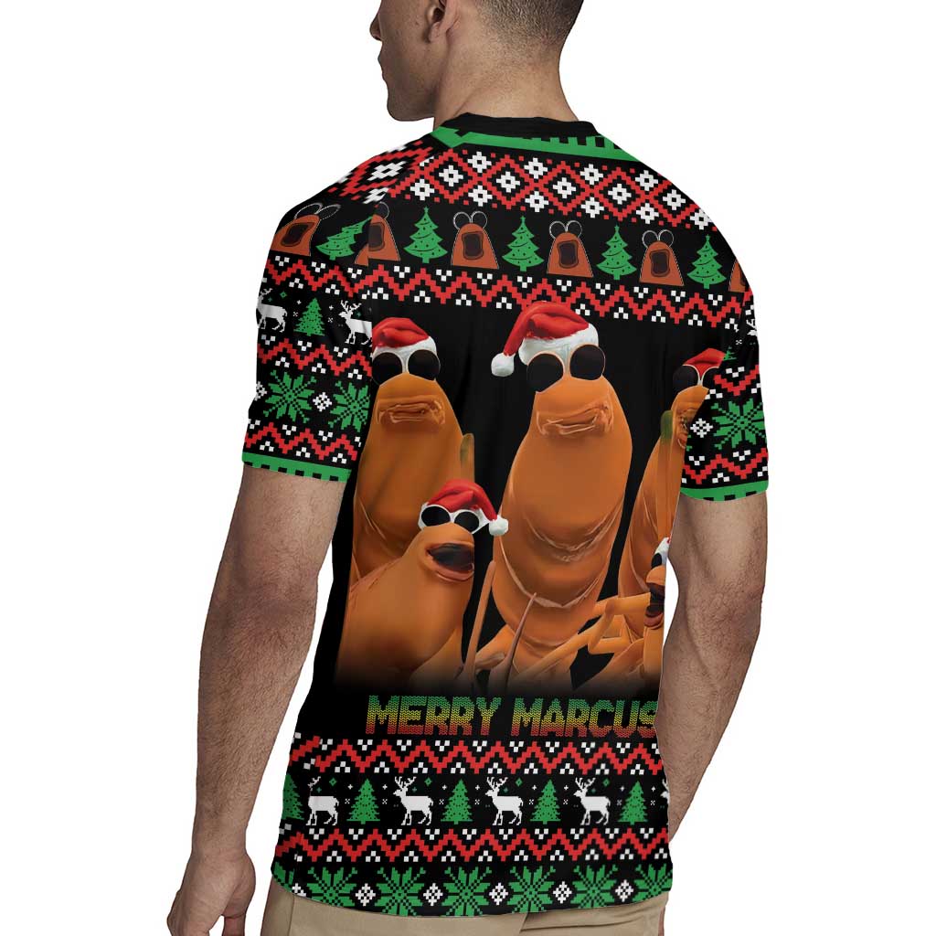 Marcus The Worm Christmas Rugby Jersey Funny Gen Alpha Meme Slang - Wonder Print Shop