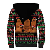 Marcus The Worm Christmas Sherpa Hoodie Funny Gen Alpha Meme Slang - Wonder Print Shop