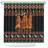Marcus The Worm Christmas Shower Curtain Funny Gen Alpha Meme Slang - Wonder Print Shop