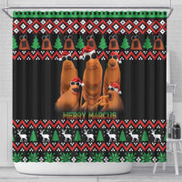 Marcus The Worm Christmas Shower Curtain Funny Gen Alpha Meme Slang - Wonder Print Shop