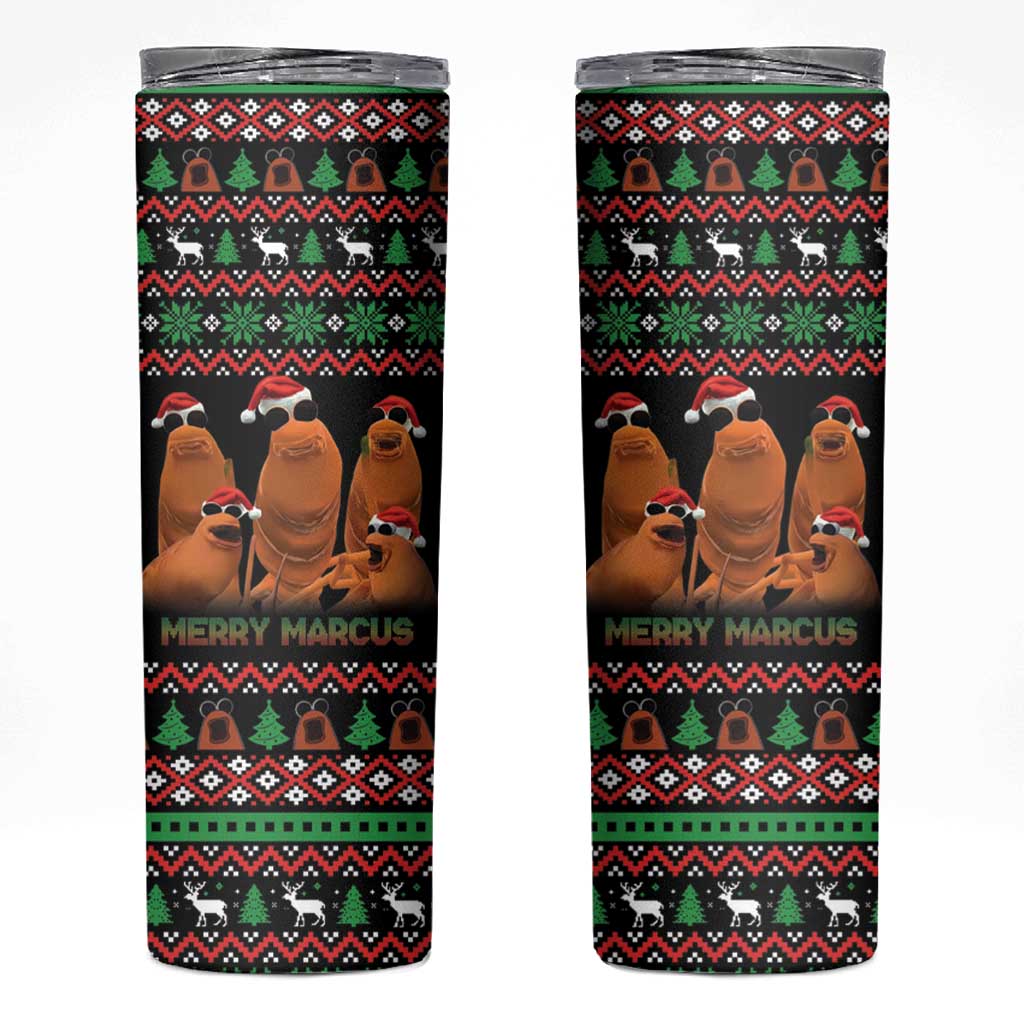 Marcus The Worm Christmas Skinny Tumbler Funny Gen Alpha Meme Slang - Wonder Print Shop