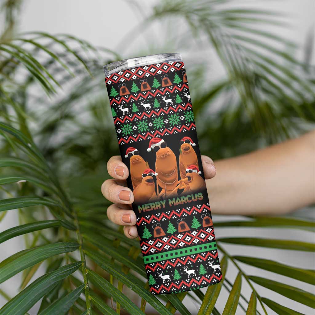 Marcus The Worm Christmas Skinny Tumbler Funny Gen Alpha Meme Slang - Wonder Print Shop