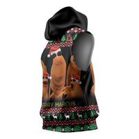 Marcus The Worm Christmas Sleeveless Hoodie Funny Gen Alpha Meme Slang - Wonder Print Shop