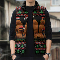 Marcus The Worm Christmas Sleeveless Puffer Jacket Funny Gen Alpha Meme Slang - Wonder Print Shop