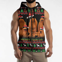 Marcus The Worm Christmas Sleeveless Zip Hoodie Funny Gen Alpha Meme Slang - Wonder Print Shop
