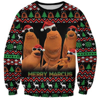 Marcus The Worm Christmas Sweatshirt Funny Gen Alpha Meme Slang - Wonder Print Shop