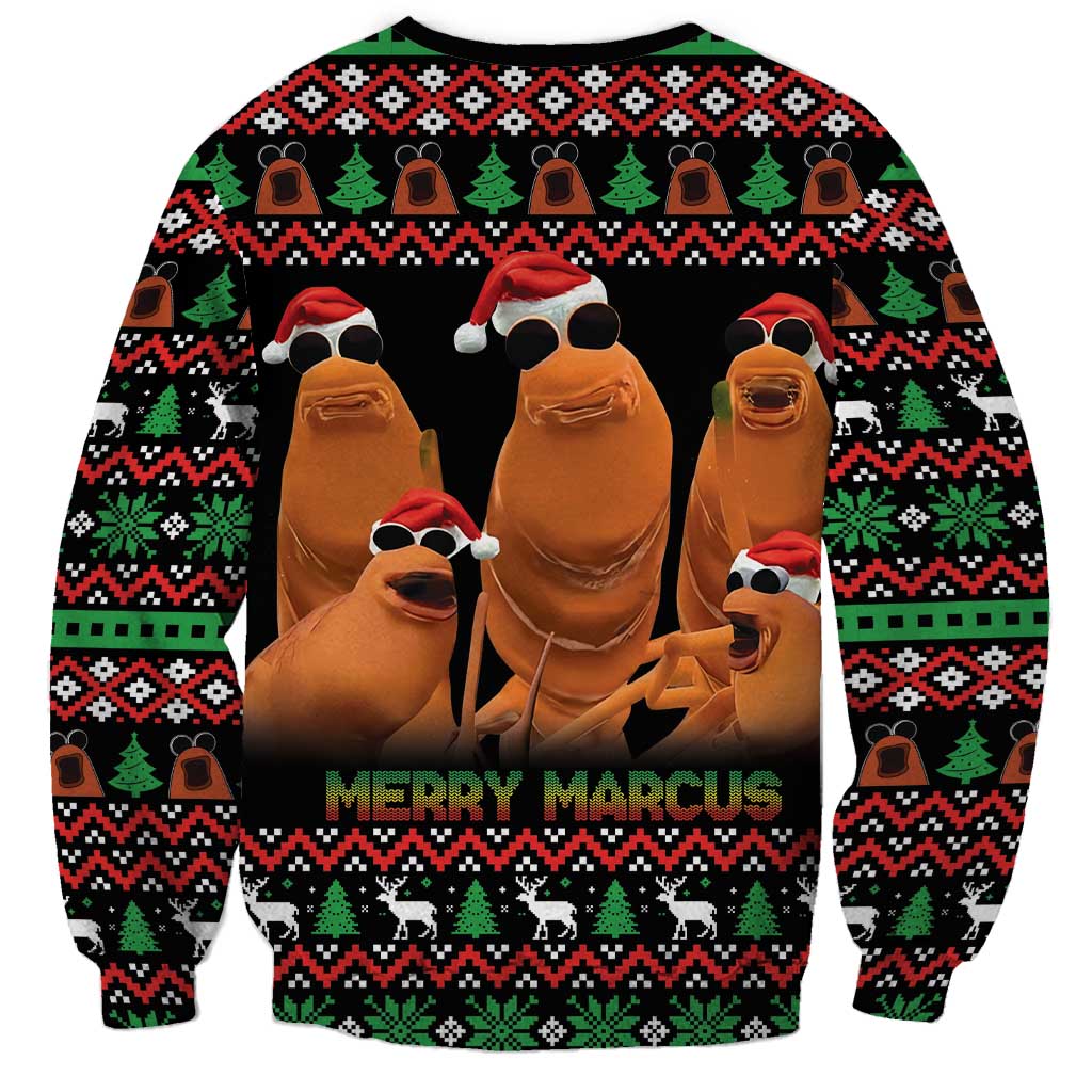 Marcus The Worm Christmas Sweatshirt Funny Gen Alpha Meme Slang - Wonder Print Shop