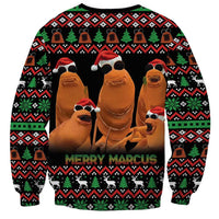 Marcus The Worm Christmas Sweatshirt Funny Gen Alpha Meme Slang - Wonder Print Shop