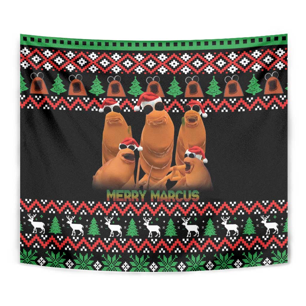 Marcus The Worm Christmas Tapestry Funny Gen Alpha Meme Slang - Wonder Print Shop