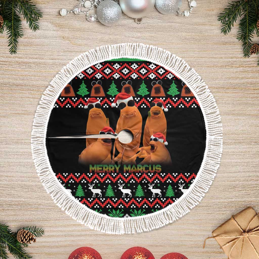Marcus The Worm Christmas Tree Skirt Funny Gen Alpha Meme Slang - Wonder Print Shop