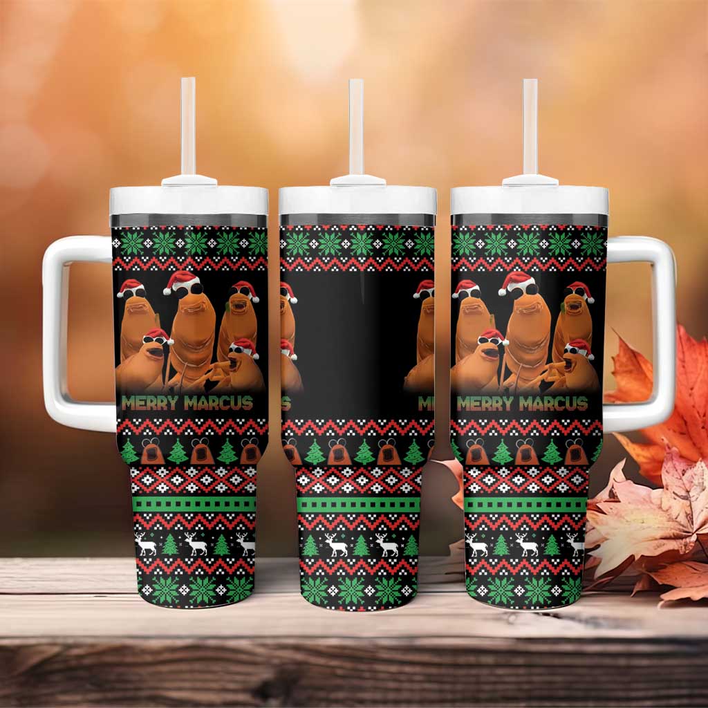 Marcus The Worm Christmas Tumbler With Handle Funny Gen Alpha Meme Slang - Wonder Print Shop