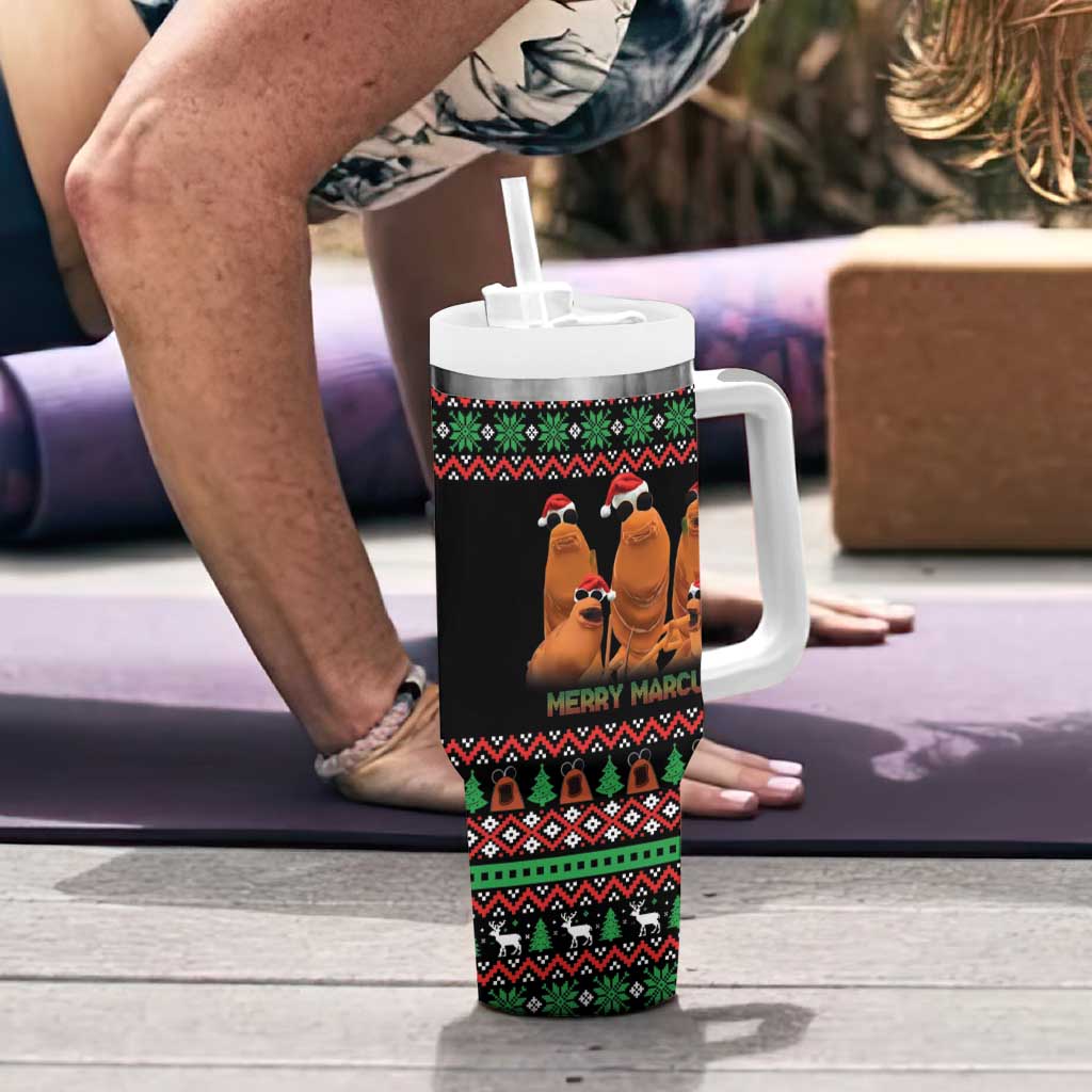 Marcus The Worm Christmas Tumbler With Handle Funny Gen Alpha Meme Slang - Wonder Print Shop