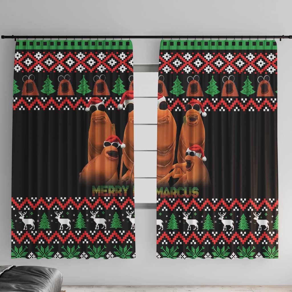 Marcus The Worm Christmas Window Curtain Funny Gen Alpha Meme Slang - Wonder Print Shop