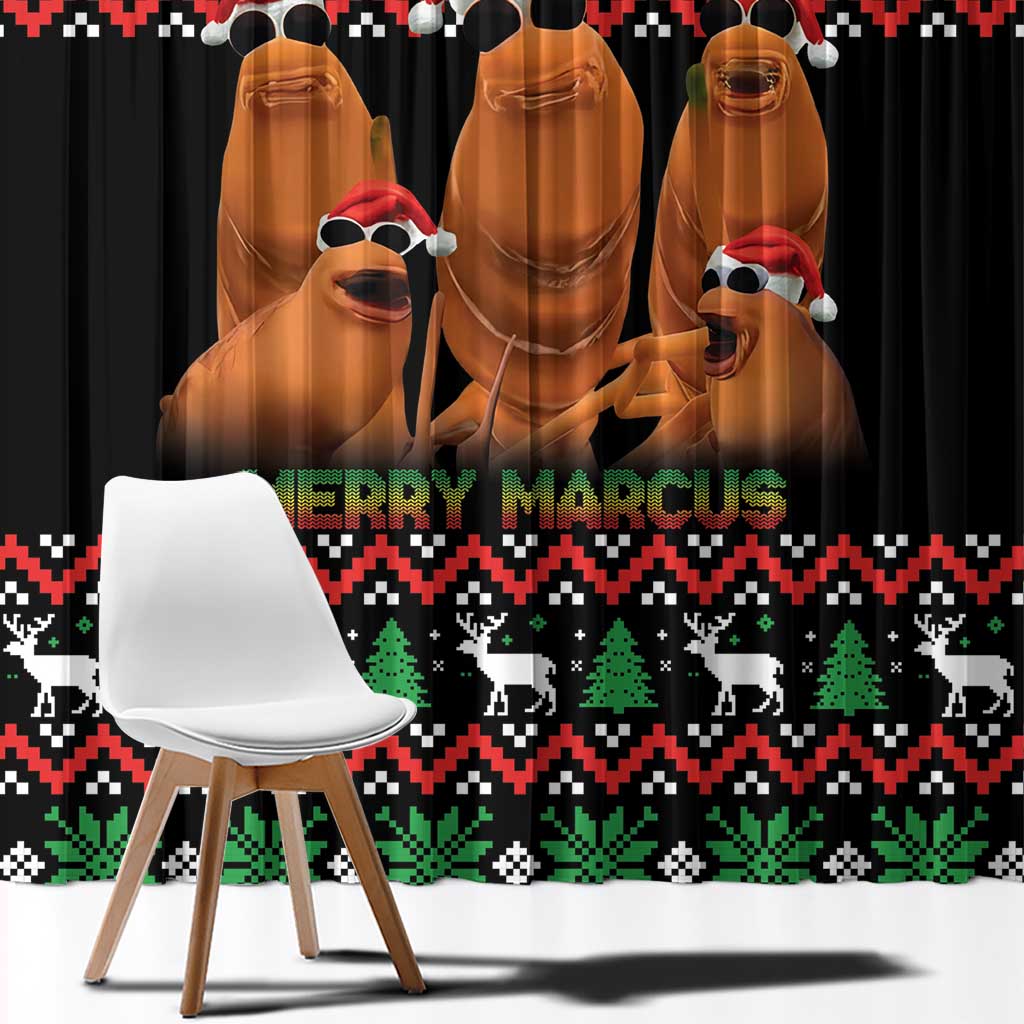 Marcus The Worm Christmas Window Curtain Funny Gen Alpha Meme Slang - Wonder Print Shop