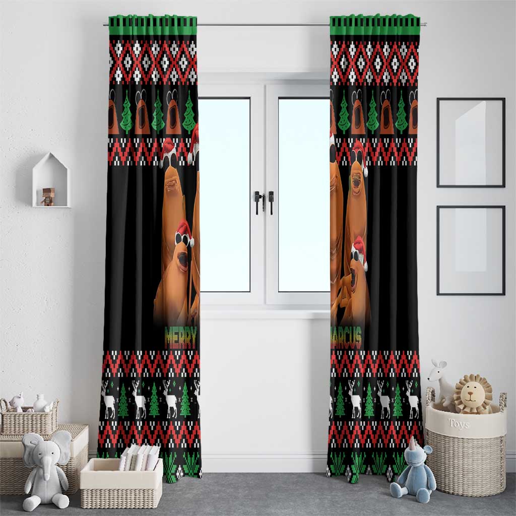 Marcus The Worm Christmas Window Curtain Funny Gen Alpha Meme Slang - Wonder Print Shop