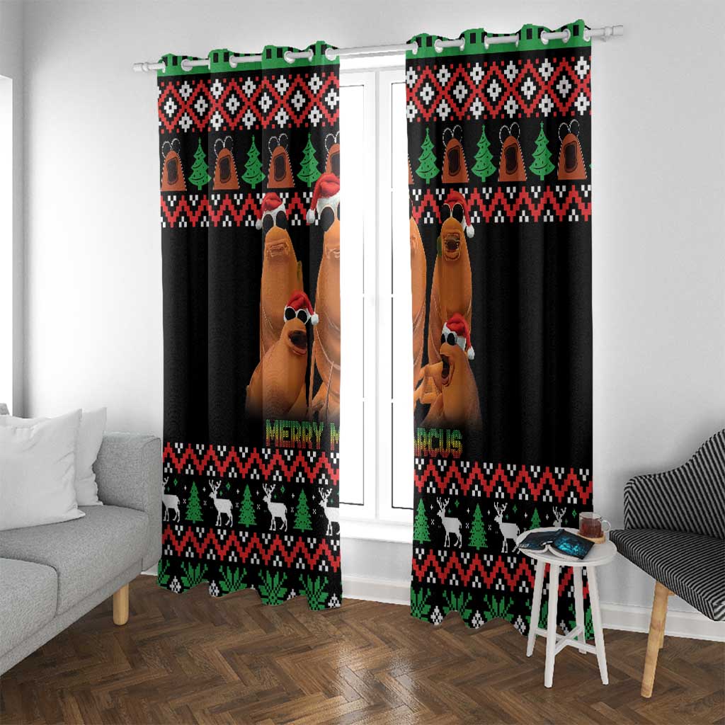 Marcus The Worm Christmas Window Curtain Funny Gen Alpha Meme Slang - Wonder Print Shop