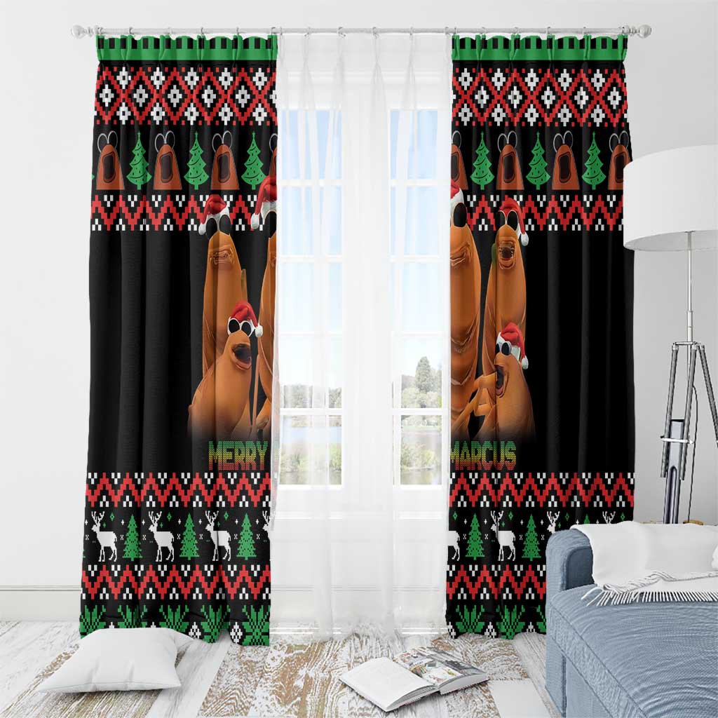 Marcus The Worm Christmas Window Curtain Funny Gen Alpha Meme Slang - Wonder Print Shop