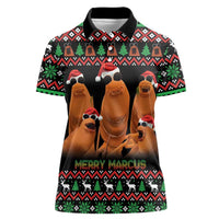 Marcus The Worm Christmas Women Polo Shirt Funny Gen Alpha Meme Slang - Wonder Print Shop