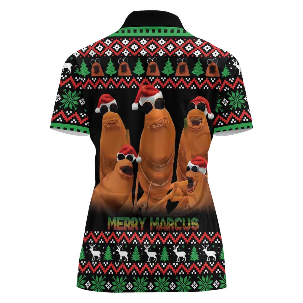 Marcus The Worm Christmas Women Polo Shirt Funny Gen Alpha Meme Slang - Wonder Print Shop