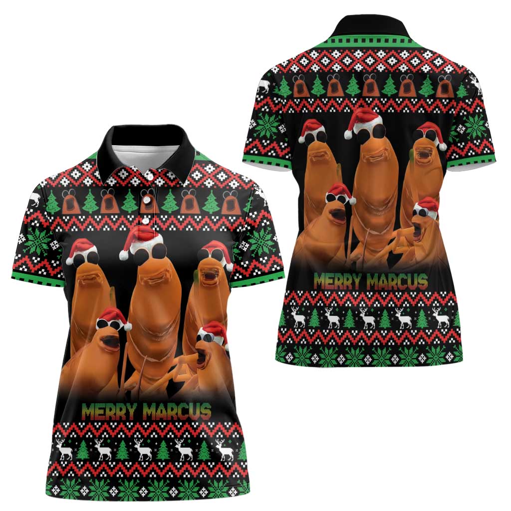 Marcus The Worm Christmas Women Polo Shirt Funny Gen Alpha Meme Slang - Wonder Print Shop