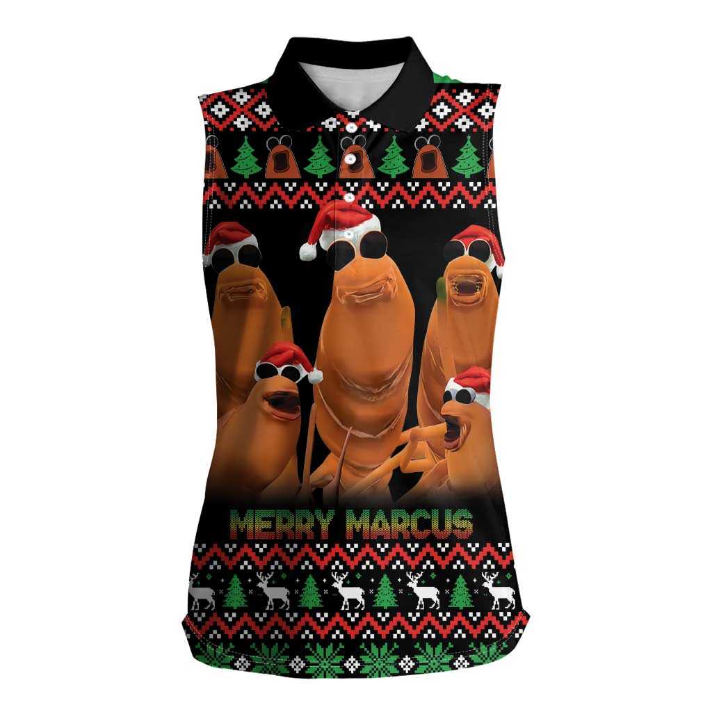 Marcus The Worm Christmas Women Sleeveless Polo Shirt Funny Gen Alpha Meme Slang - Wonder Print Shop