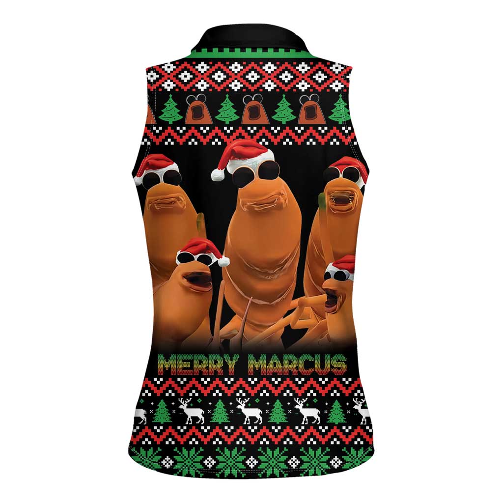 Marcus The Worm Christmas Women Sleeveless Polo Shirt Funny Gen Alpha Meme Slang - Wonder Print Shop