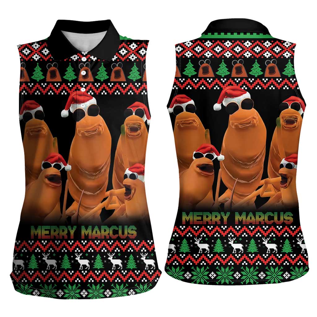 Marcus The Worm Christmas Women Sleeveless Polo Shirt Funny Gen Alpha Meme Slang - Wonder Print Shop